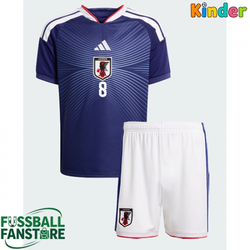 Japan Takumi Minamino #8 Replik Heimtrikot Kinder WM 2026 Kurzarm (+ Kurze Hosen)
